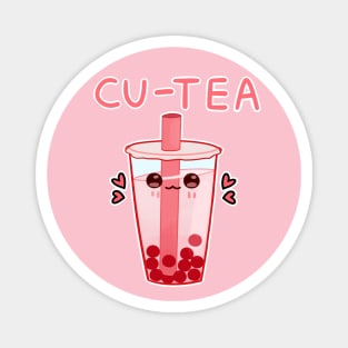 kawaii pink bubble tea Magnet